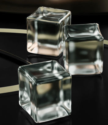 Alcohol set cocktail in glass with ice cubes 3D model_4