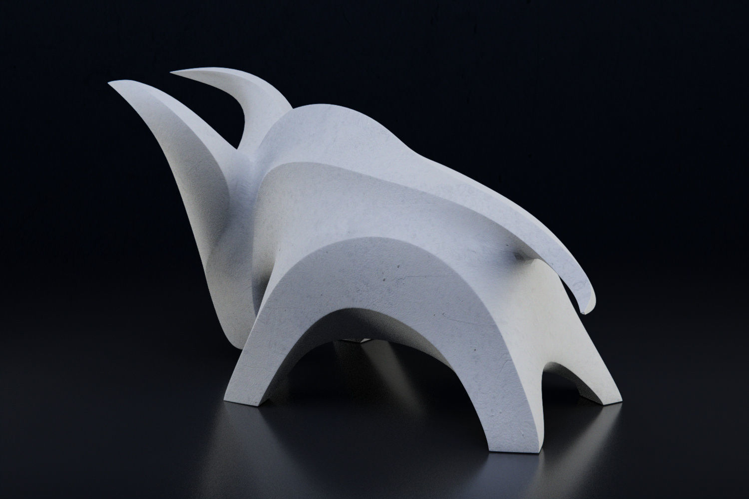Modern abstract bull sculpture 017 3D model_4