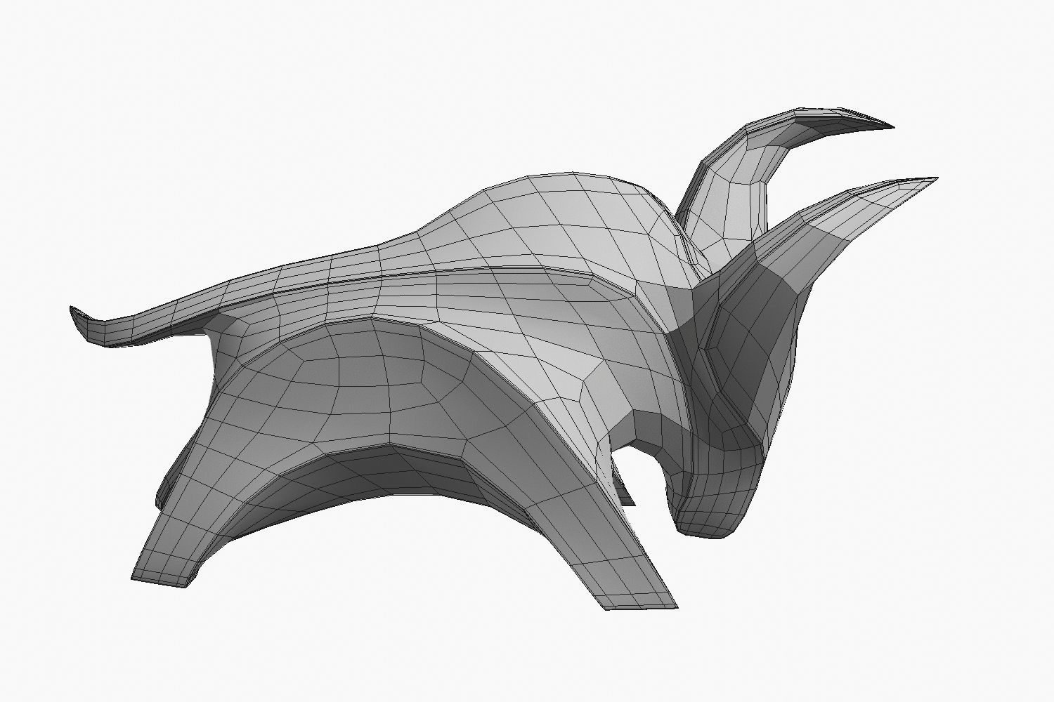 Modern abstract bull sculpture 017 3D model_8