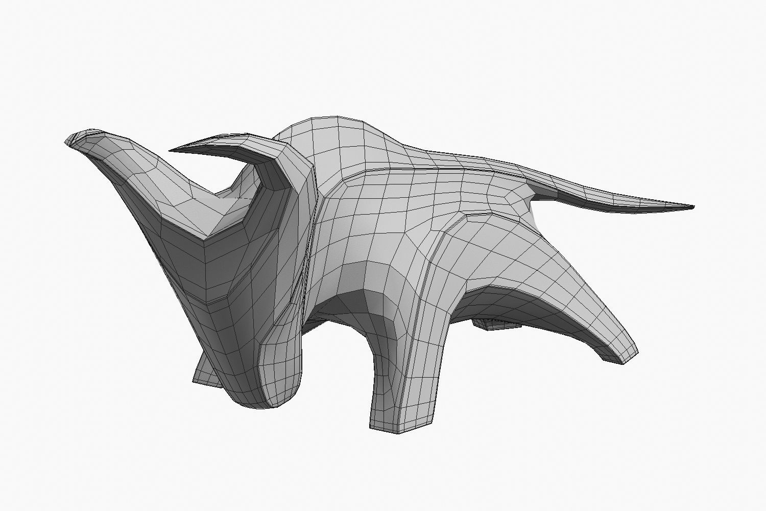 Modern abstract bull sculpture 017 3D model_11