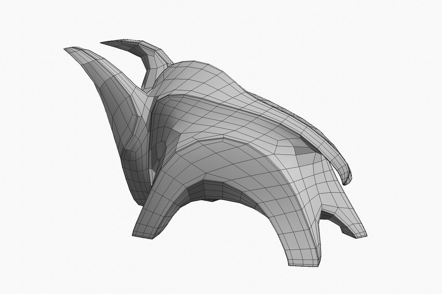 Modern abstract bull sculpture 017 3D model_10