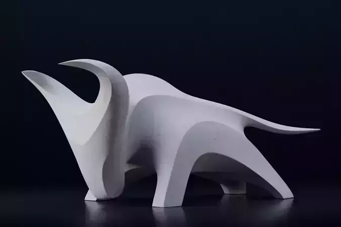 Modern abstract bull sculpture 017 3D model