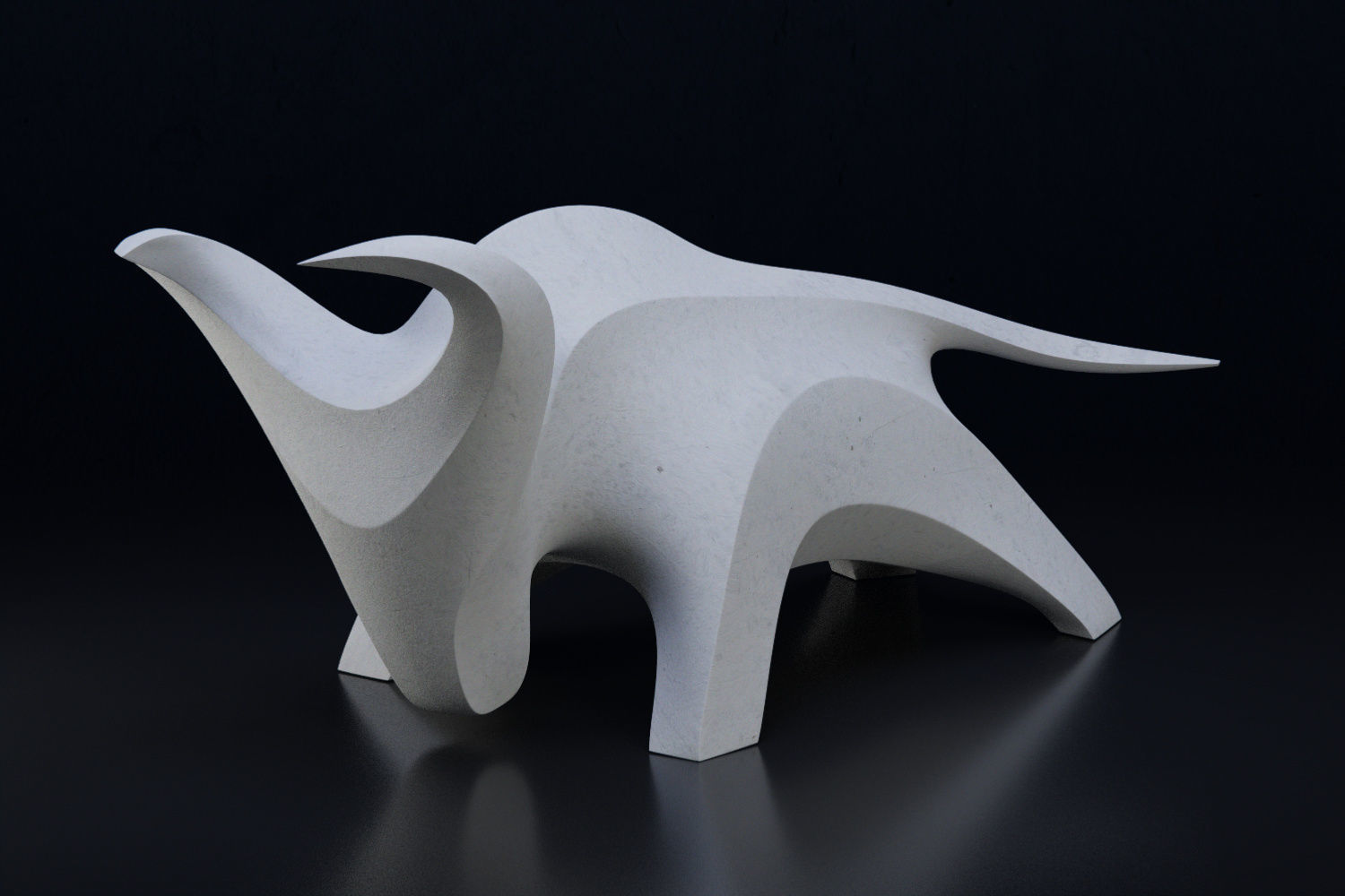 Modern abstract bull sculpture 017 3D model_5