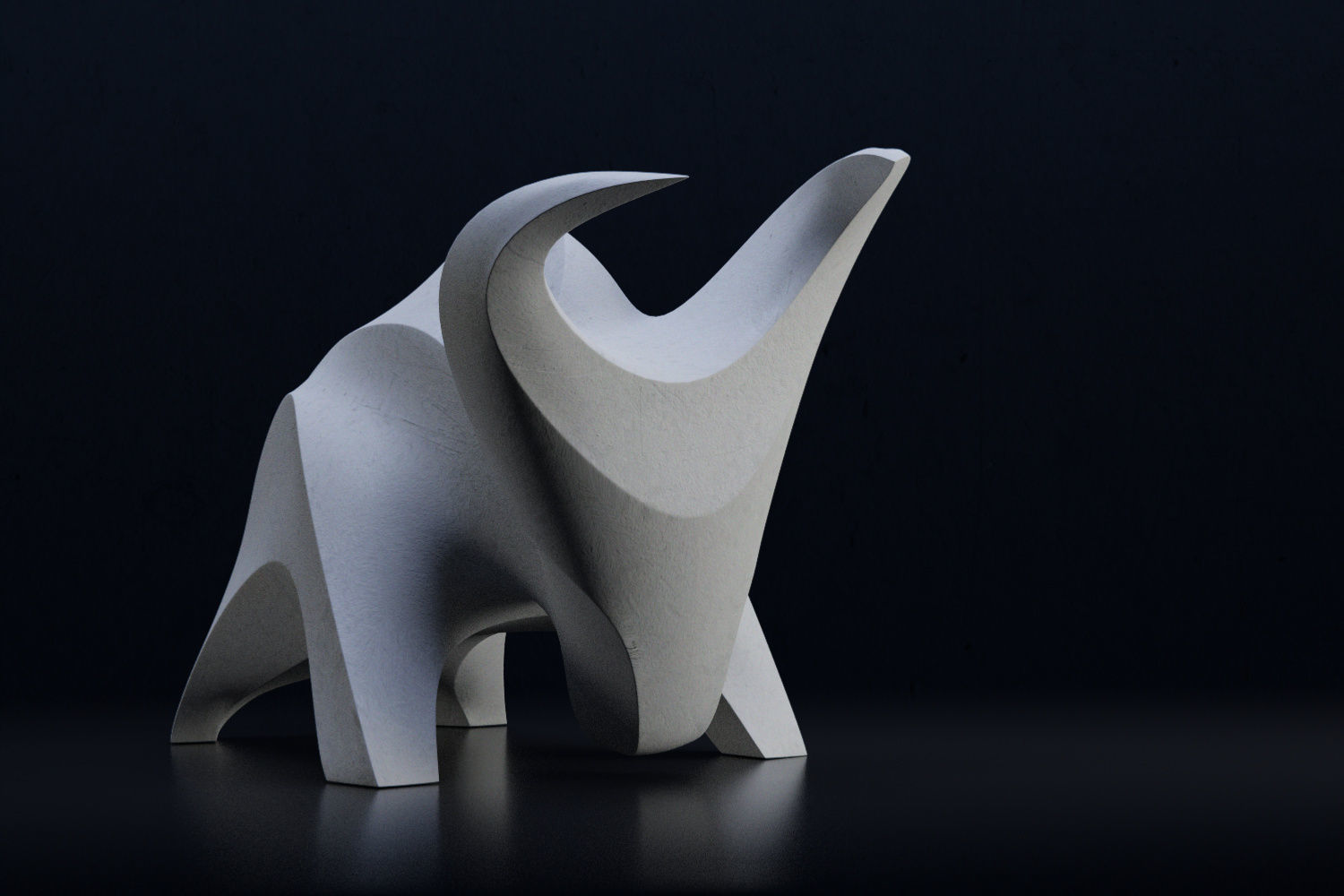 Modern abstract bull sculpture 017 3D model_1