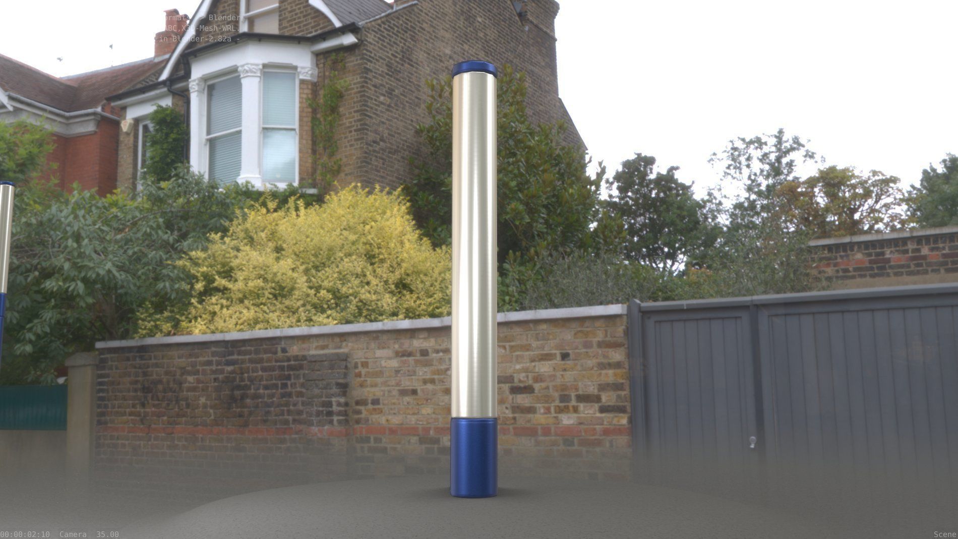 Street Light 10 Blue Low-Poly 180mm Low-poly 3D model_69