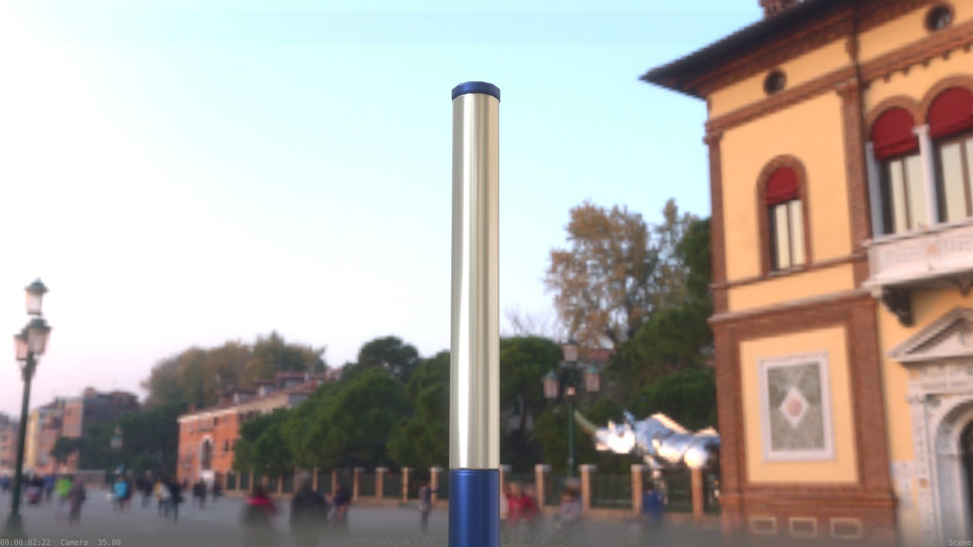 Street Light 10 Blue Low-Poly 180mm Low-poly 3D model_71