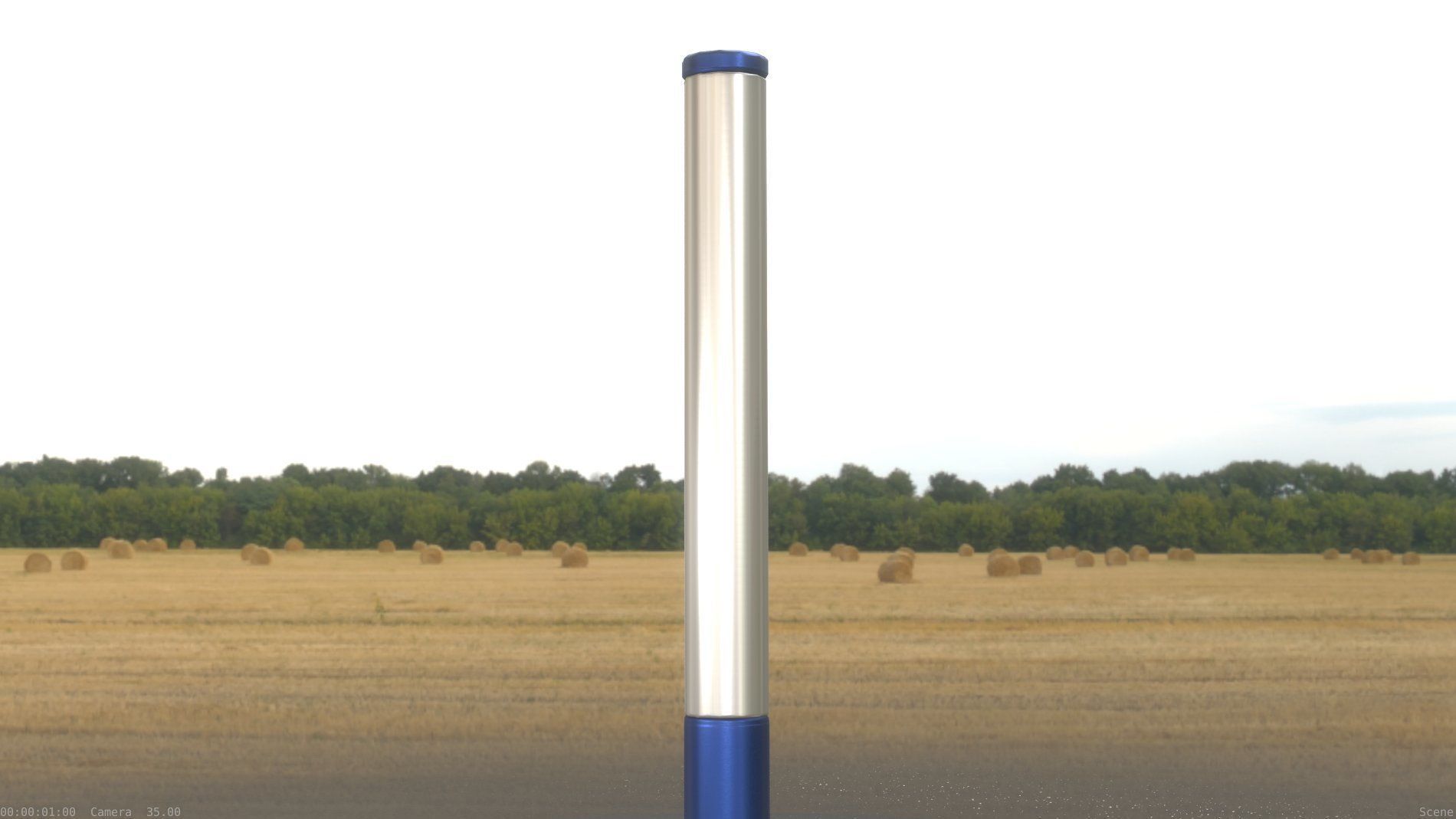 Street Light 10 Blue Low-Poly 180mm Low-poly 3D model_35
