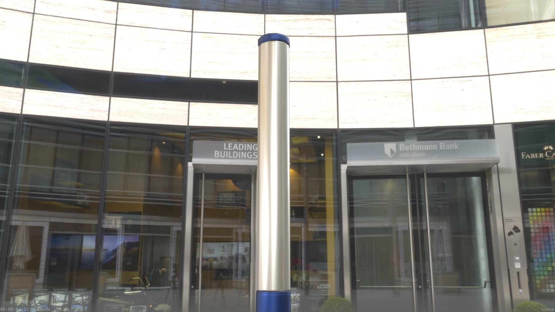 Street Light 10 Blue Low-Poly 180mm Low-poly 3D model_85