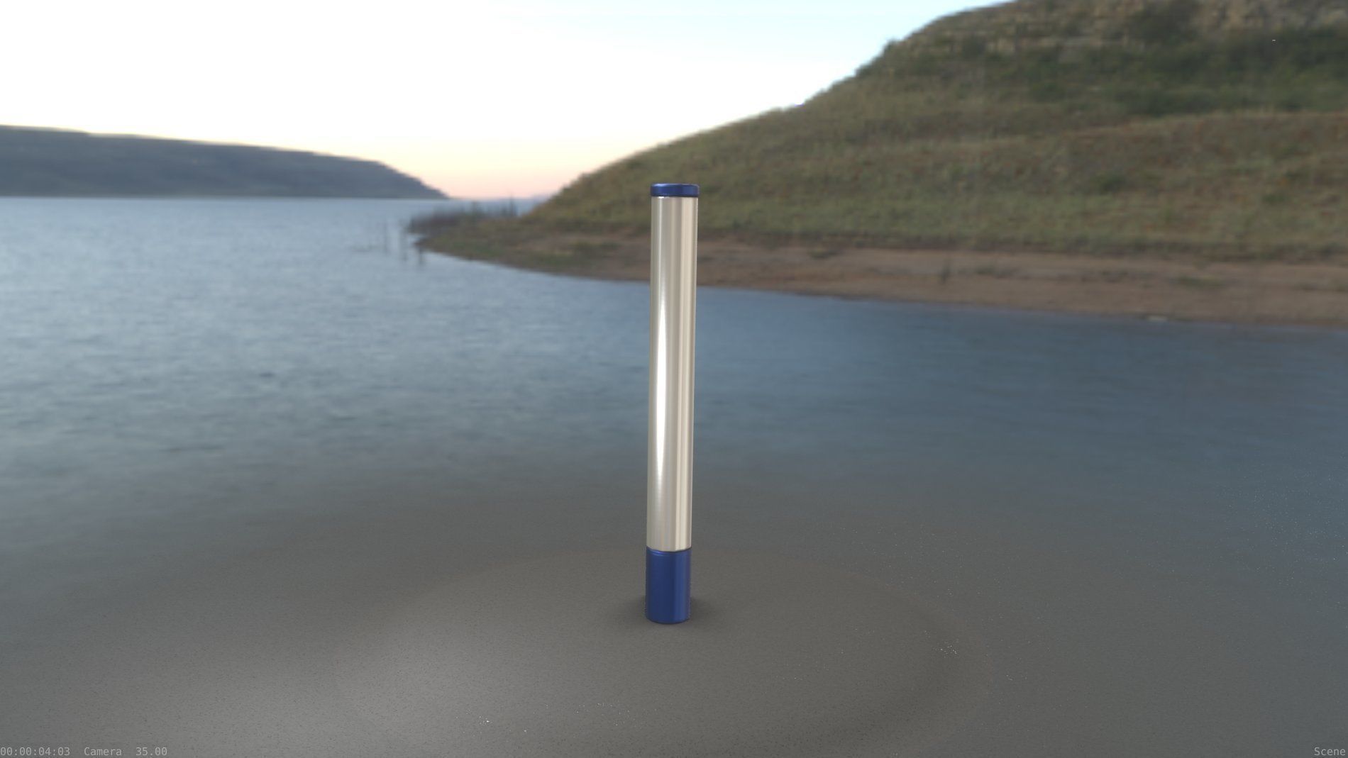 Street Light 10 Blue Low-Poly 180mm Low-poly 3D model_99