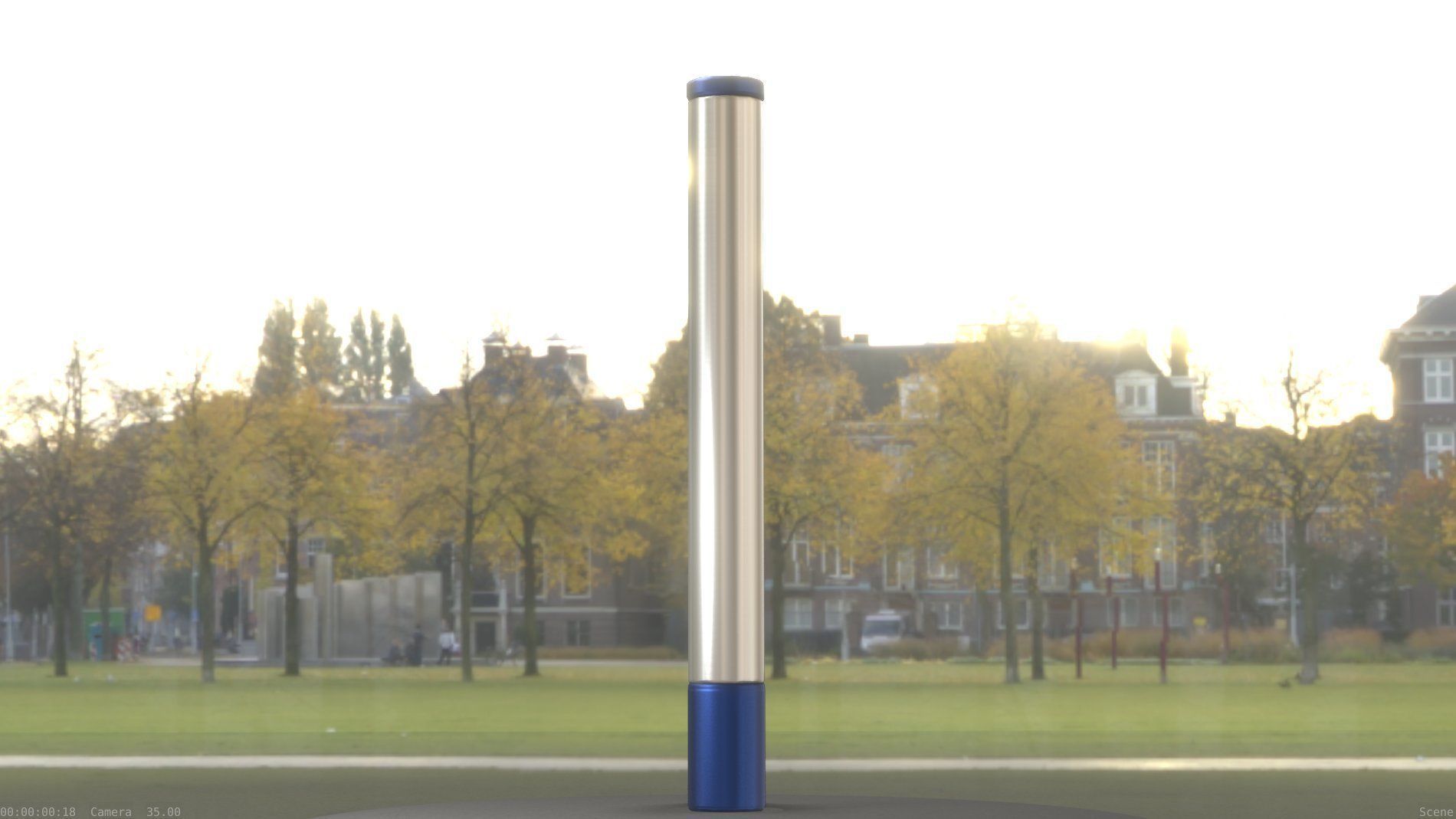 Street Light 10 Blue Low-Poly 180mm Low-poly 3D model_30