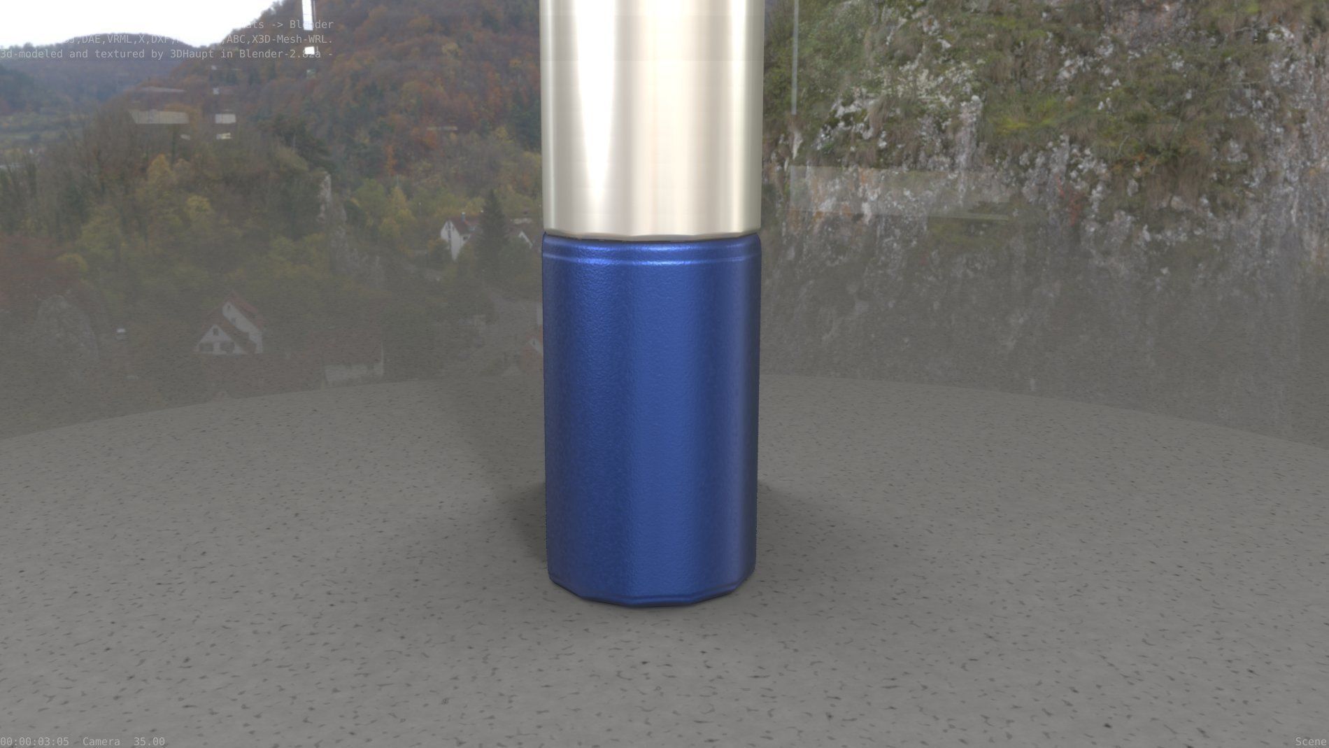 Street Light 10 Blue Low-Poly 180mm Low-poly 3D model_78
