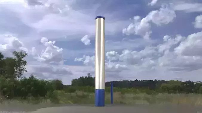 Street Light 10 Blue Low-Poly 180mm Low-poly 3D model