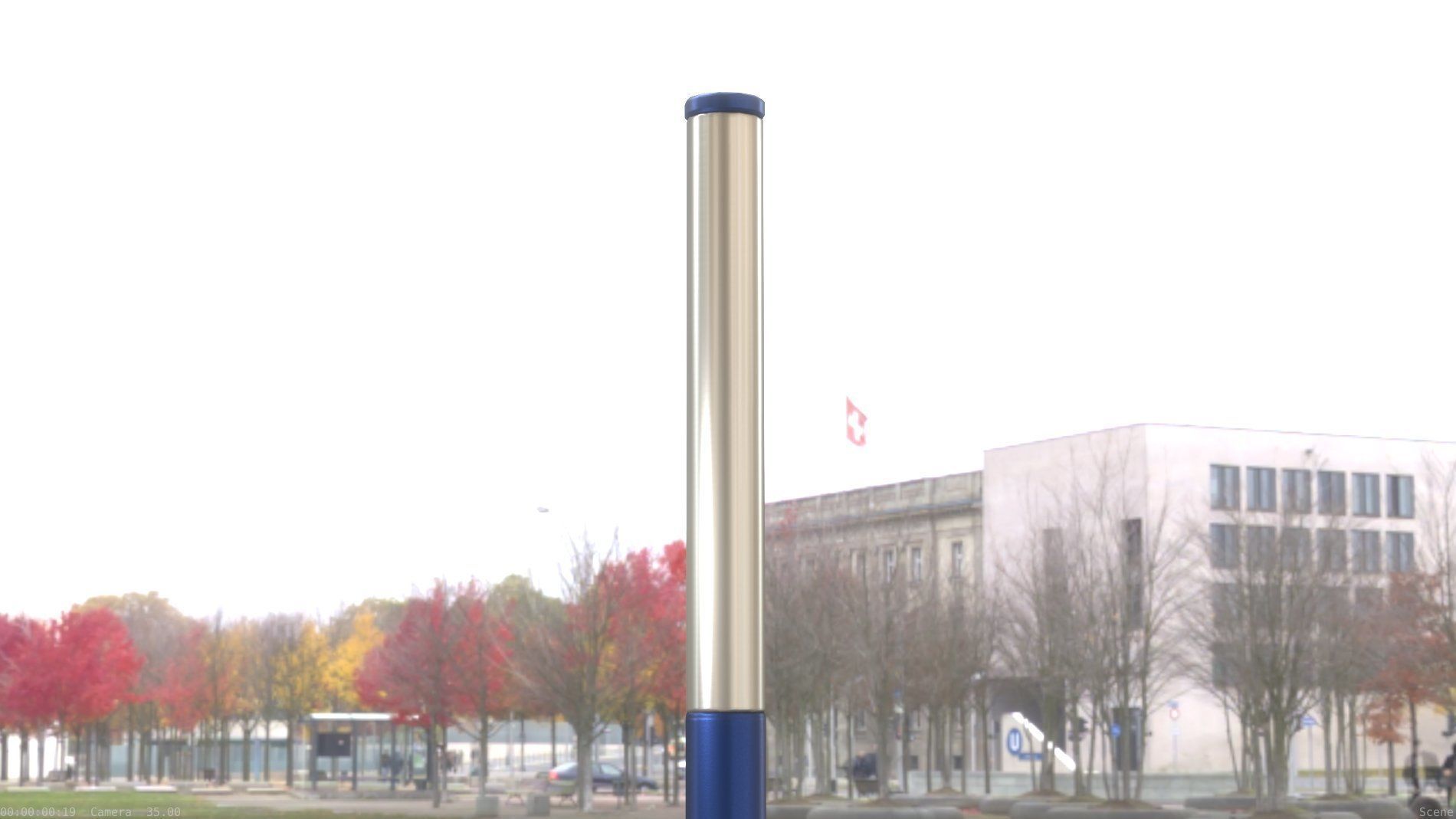 Street Light 10 Blue Low-Poly 180mm Low-poly 3D model_31