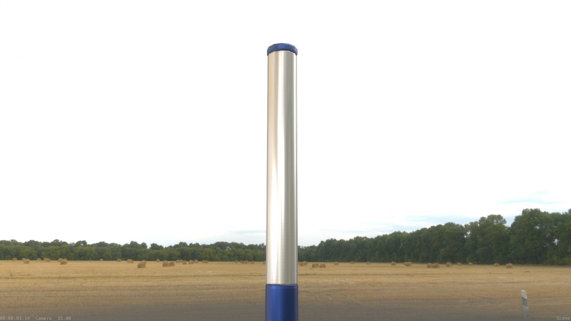 Street Light 10 Blue Low-Poly 180mm Low-poly 3D model_86