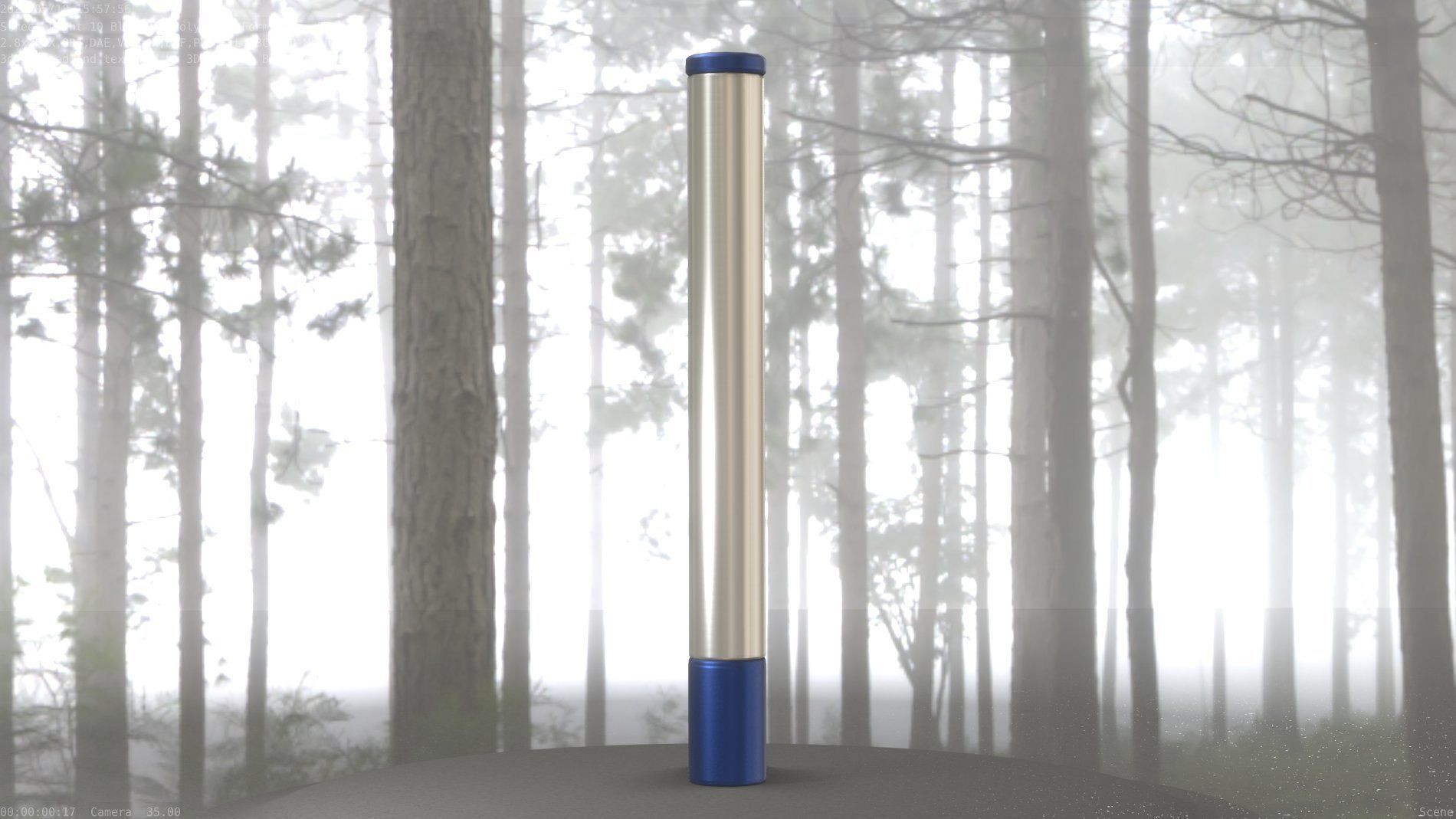 Street Light 10 Blue Low-Poly 180mm Low-poly 3D model_29