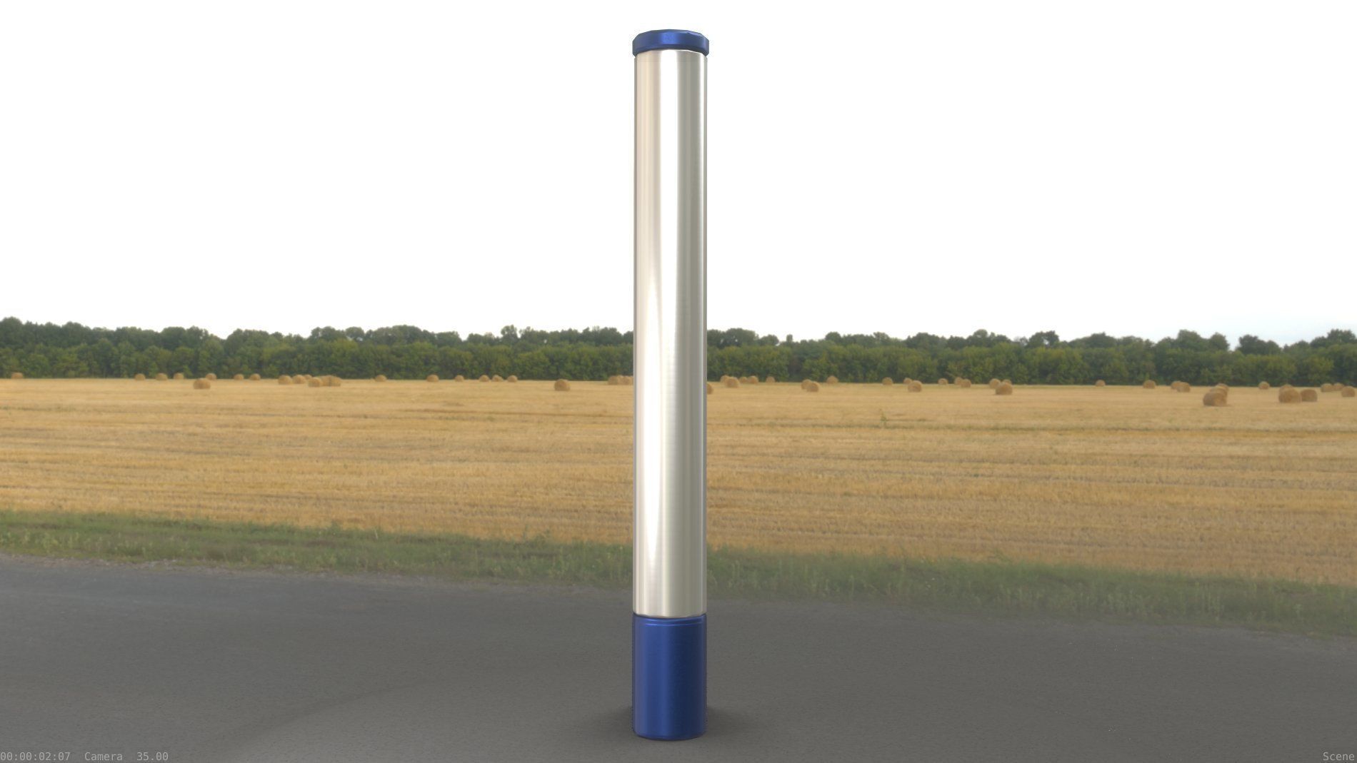 Street Light 10 Blue Low-Poly 180mm Low-poly 3D model_66