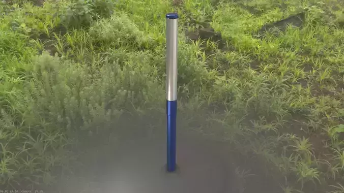 Street Light 10 Blue Low-Poly 315mm  Low-poly 3D model