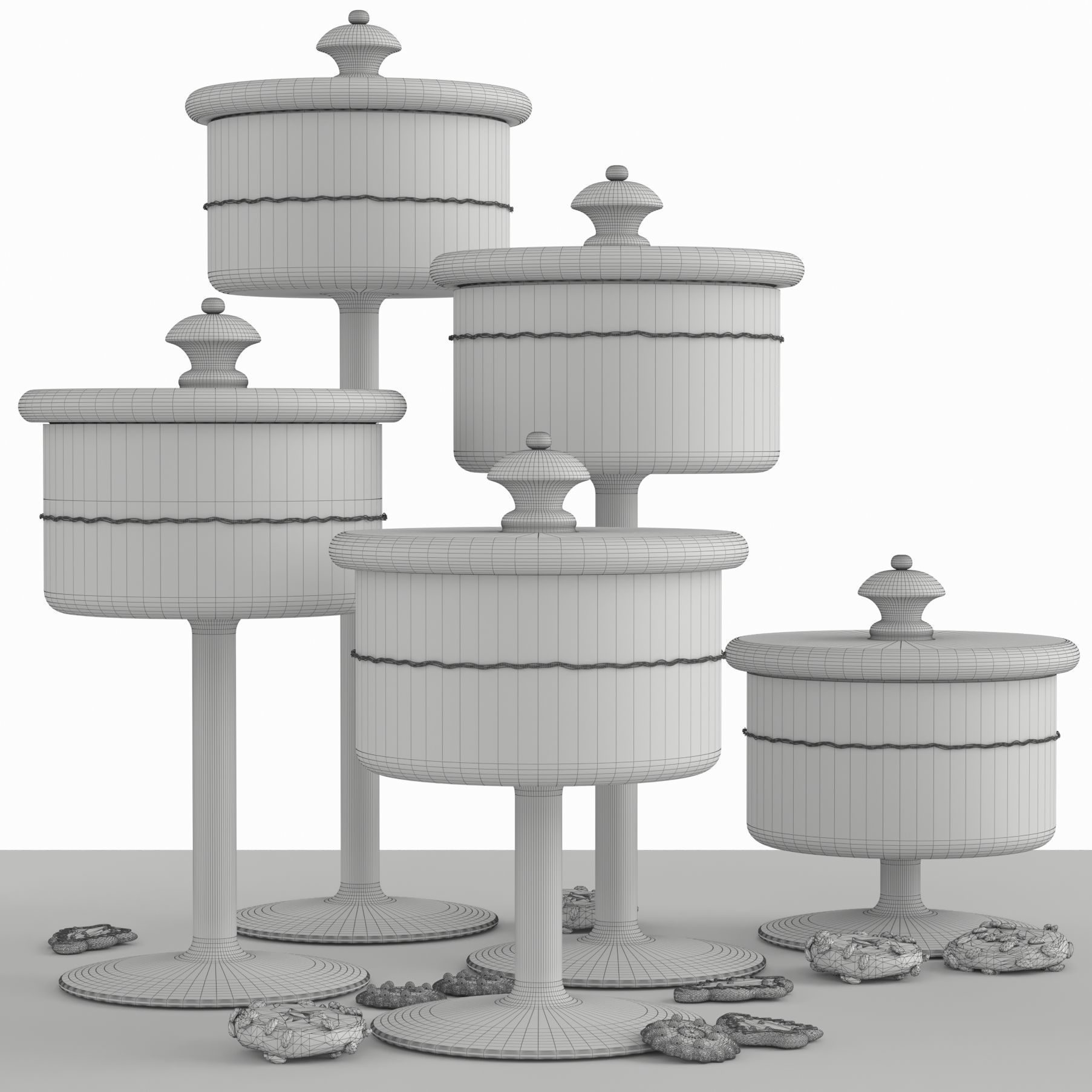 Cookies and sweets showcase pattern 3D model_1