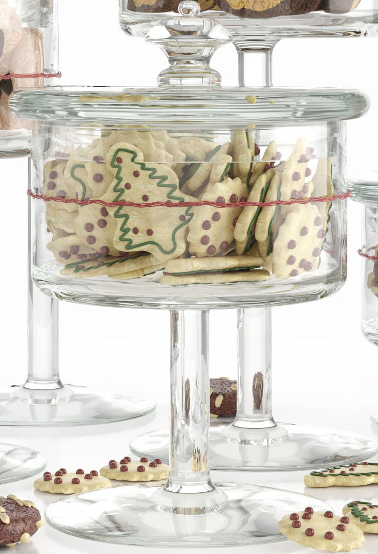Cookies and sweets showcase pattern 3D model_2