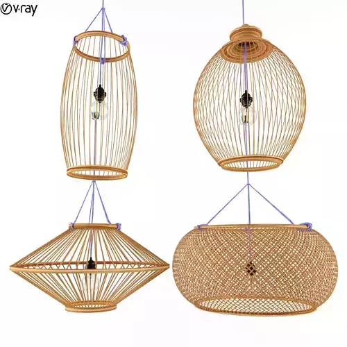 Lamp rattan bamboo outdoor 2
