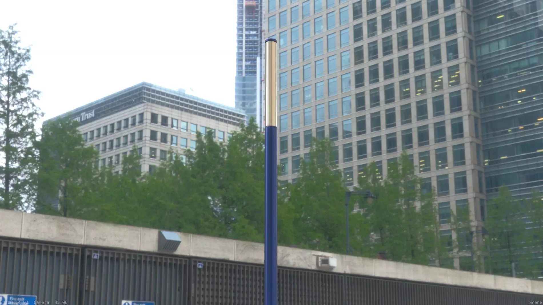 Street Light 10 Blue Low-Poly 535mm Low-poly 3D model_0