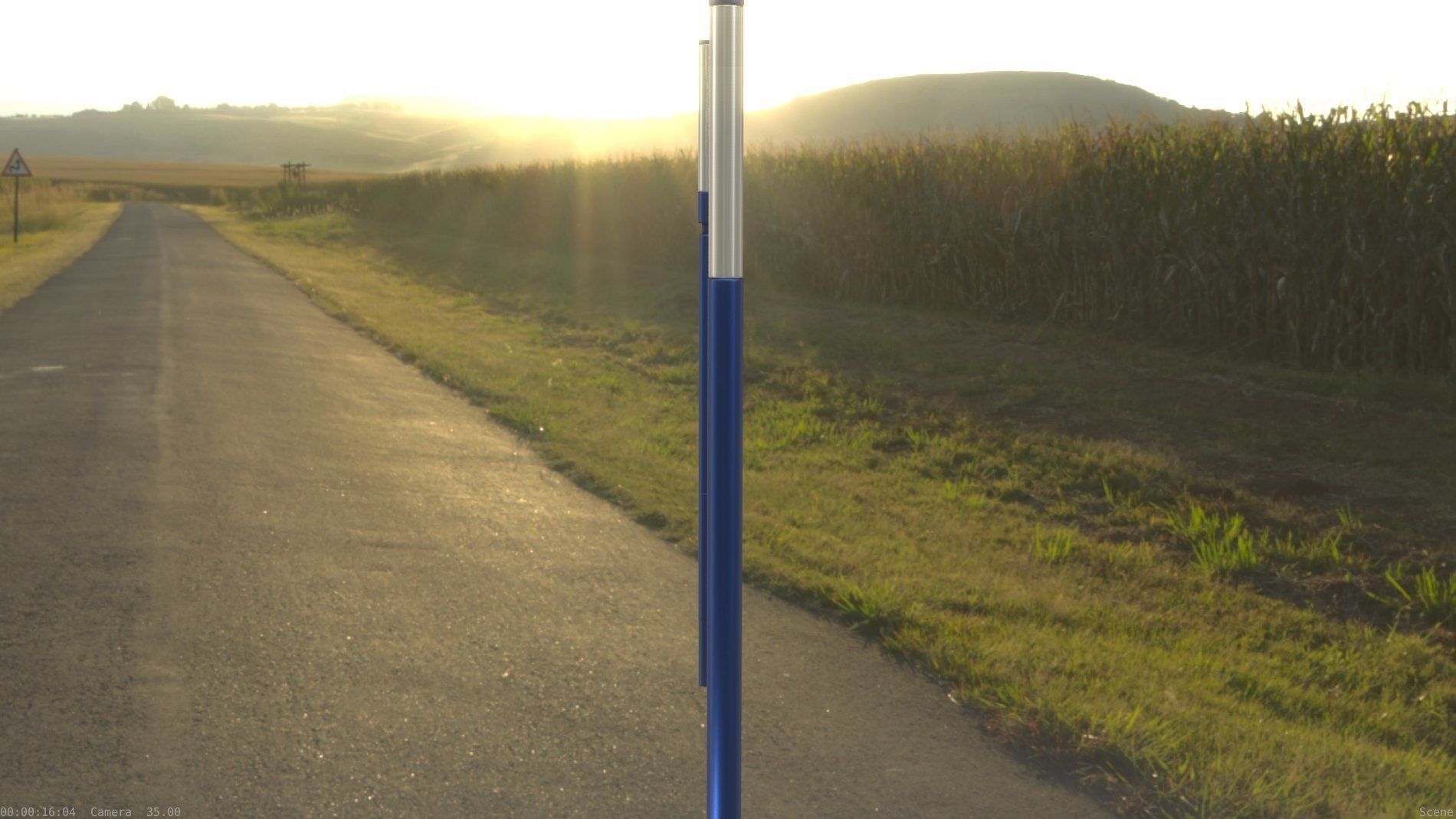Street Light 10 Blue Low-Poly 535mm Low-poly 3D model_88