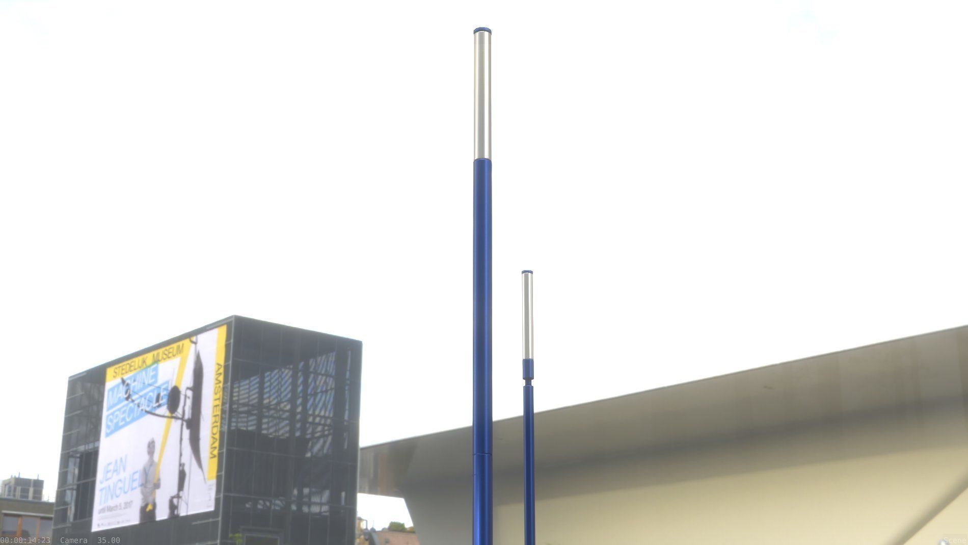 Street Light 10 Blue Low-Poly 535mm Low-poly 3D model_60