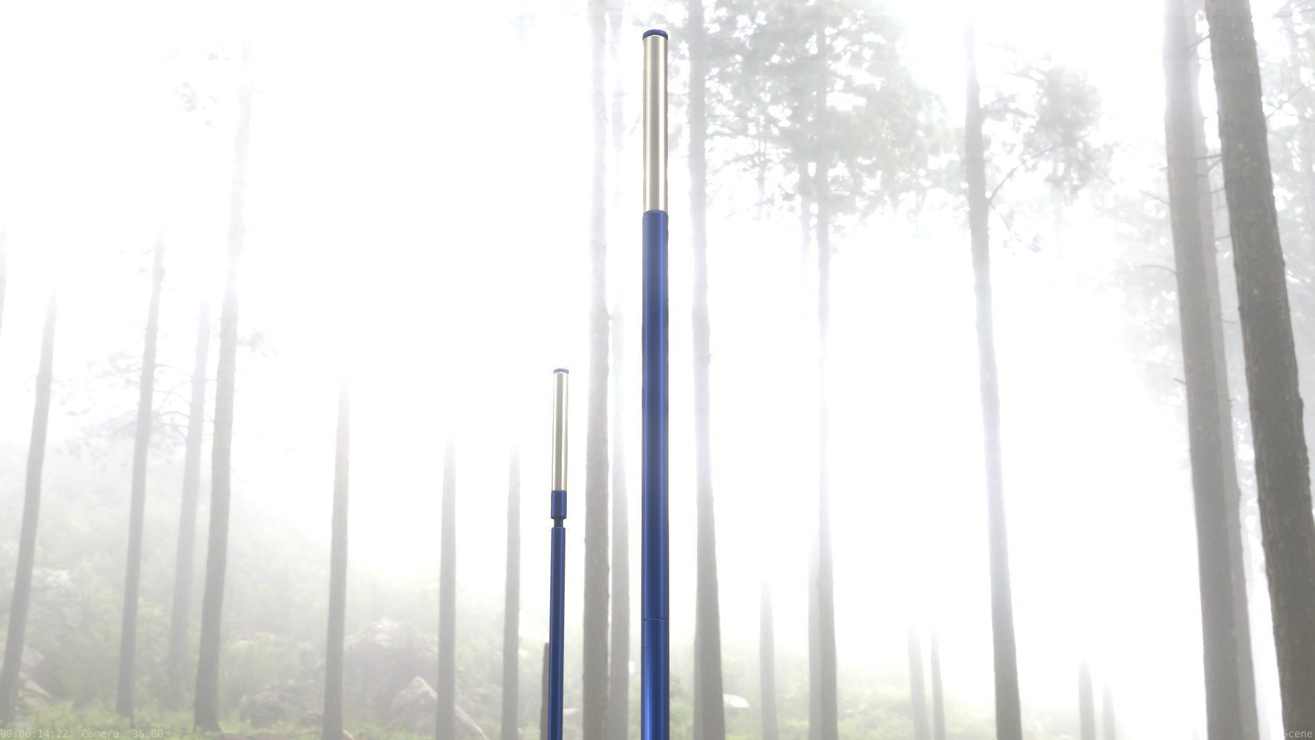 Street Light 10 Blue Low-Poly 535mm Low-poly 3D model_59