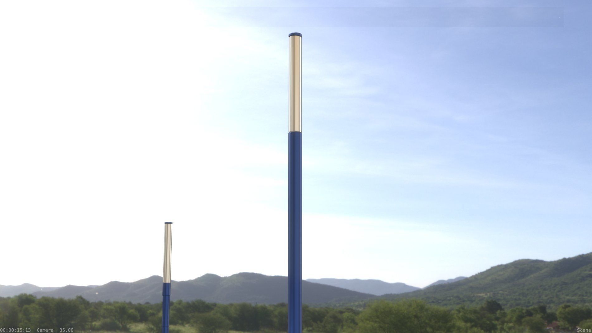 Street Light 10 Blue Low-Poly 535mm Low-poly 3D model_73