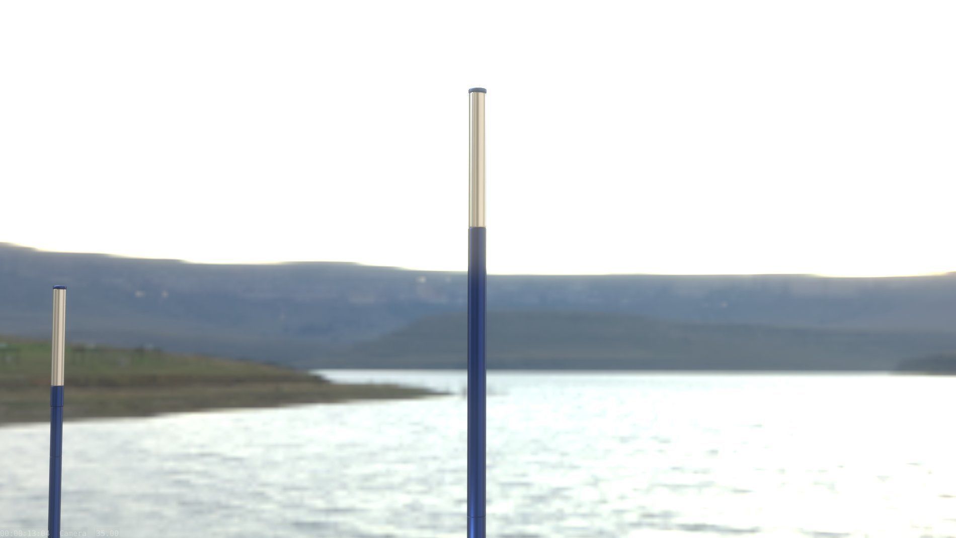 Street Light 10 Blue Low-Poly 535mm Low-poly 3D model_18