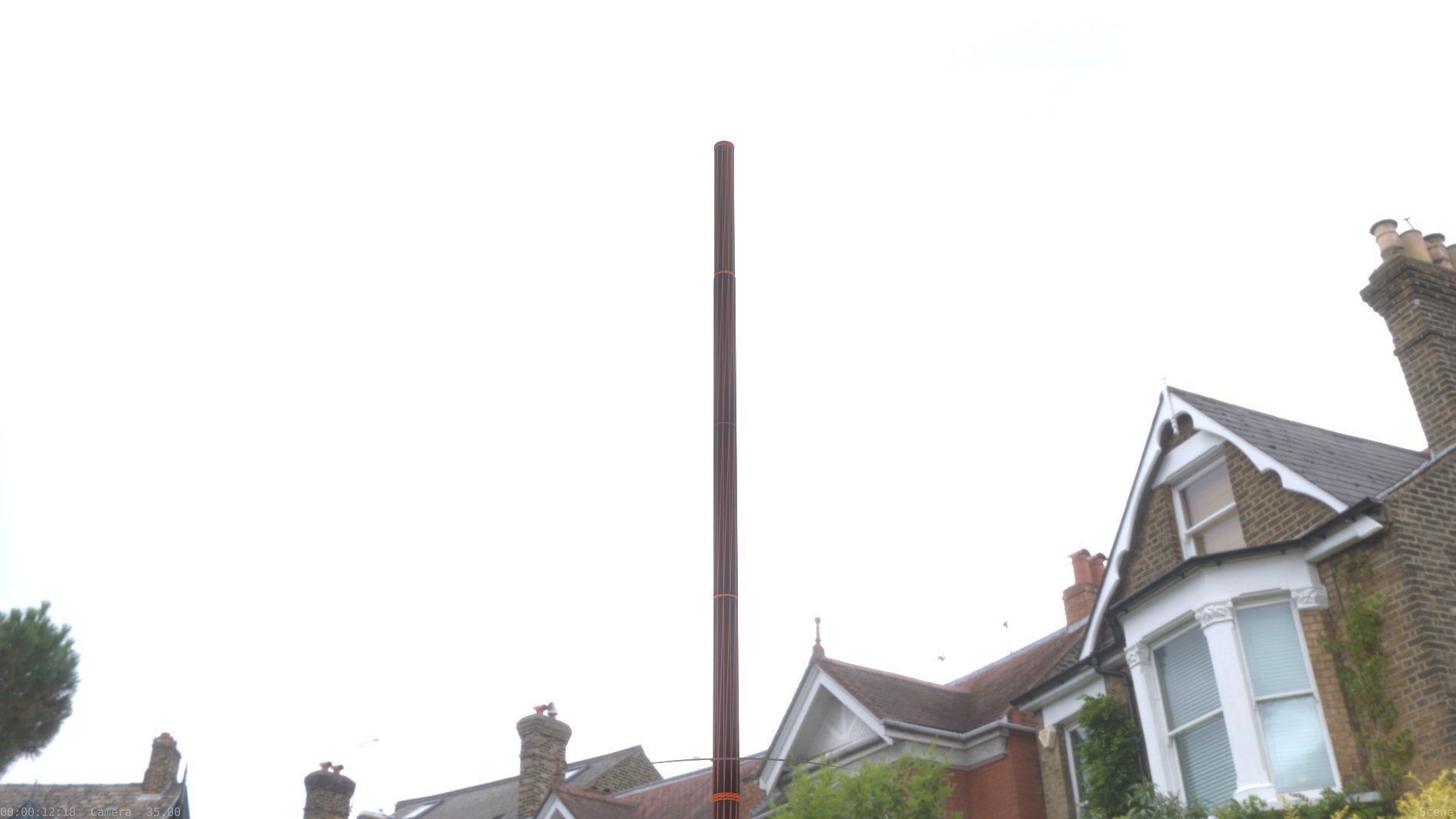 Street Light 10 Blue Low-Poly 535mm Low-poly 3D model_9