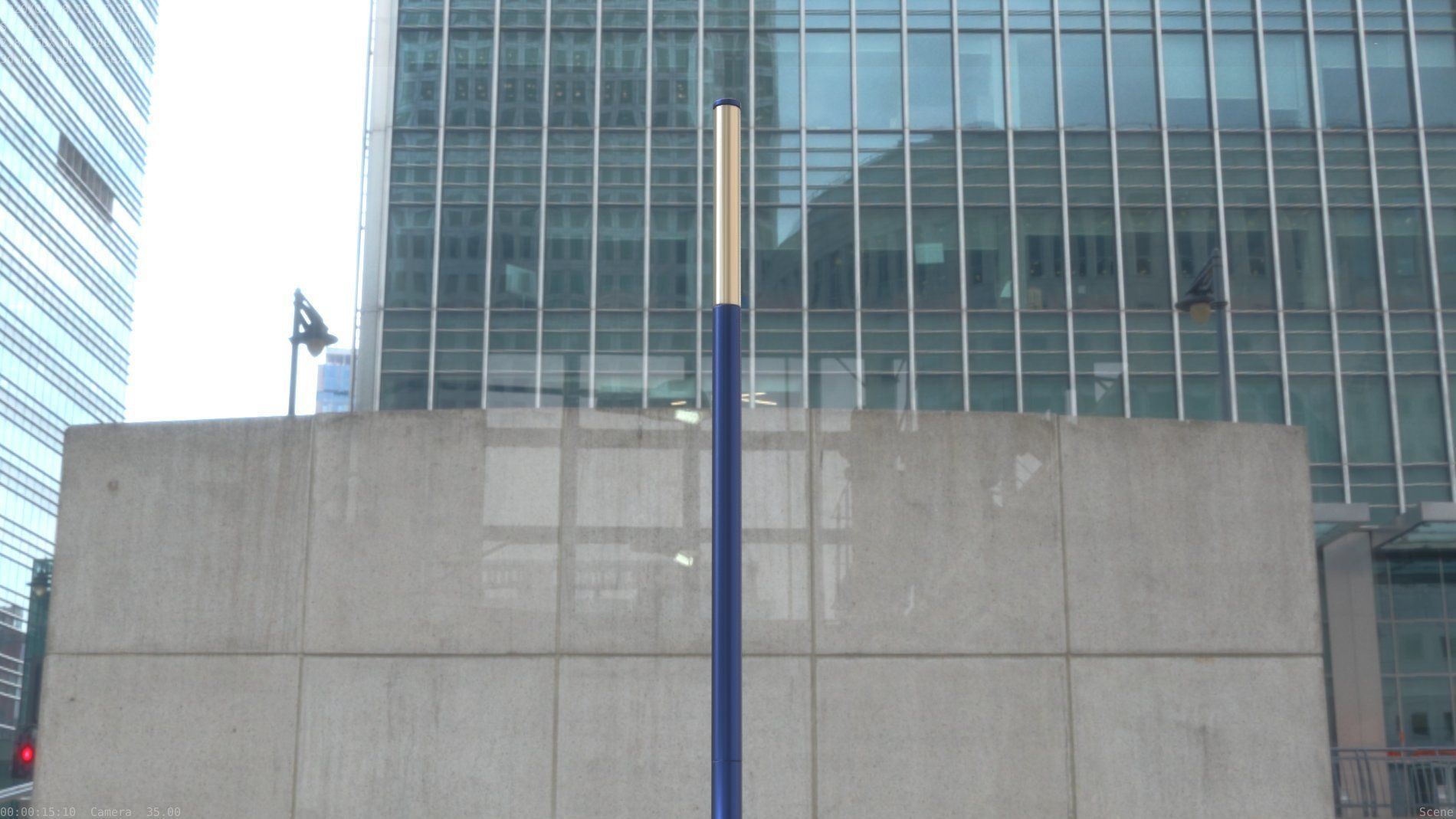 Street Light 10 Blue Low-Poly 535mm Low-poly 3D model_71