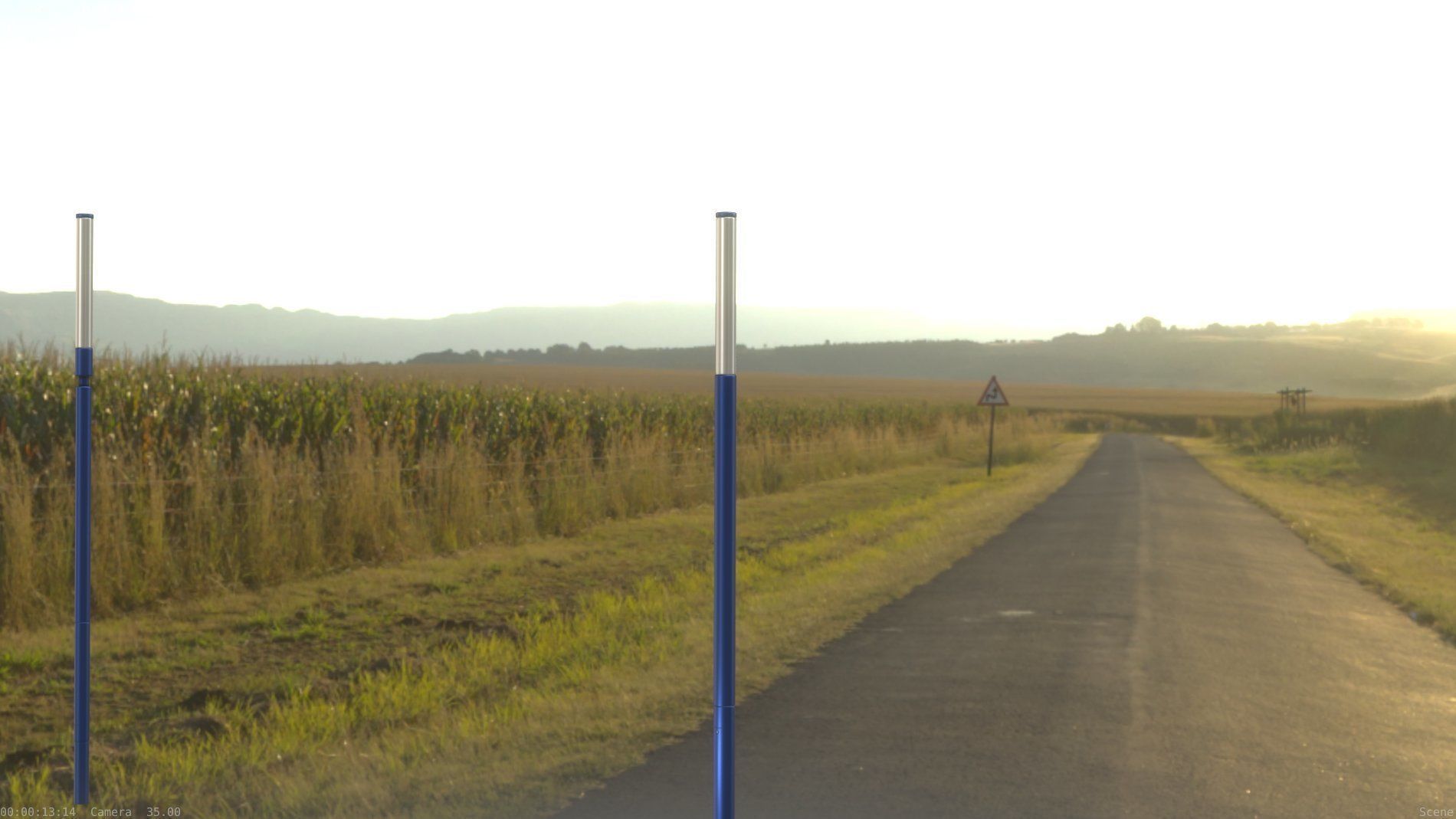 Street Light 10 Blue Low-Poly 535mm Low-poly 3D model_28