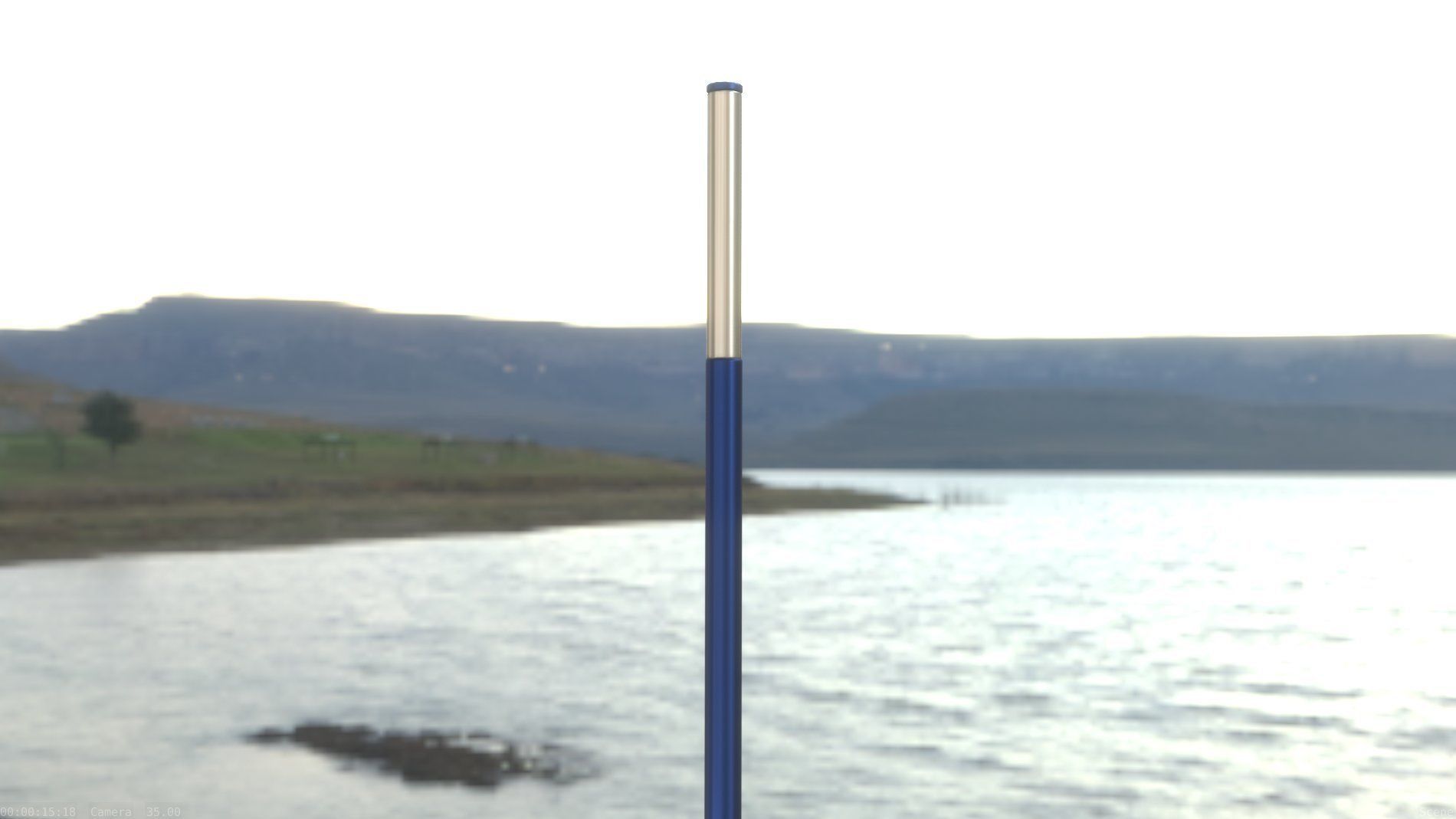 Street Light 10 Blue Low-Poly 535mm Low-poly 3D model_78