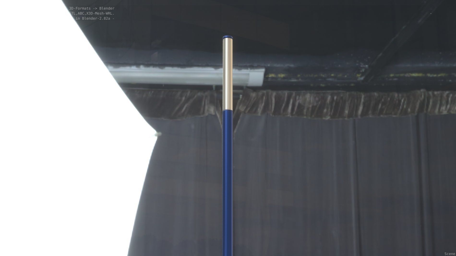 Street Light 10 Blue Low-Poly 535mm Low-poly 3D model_37