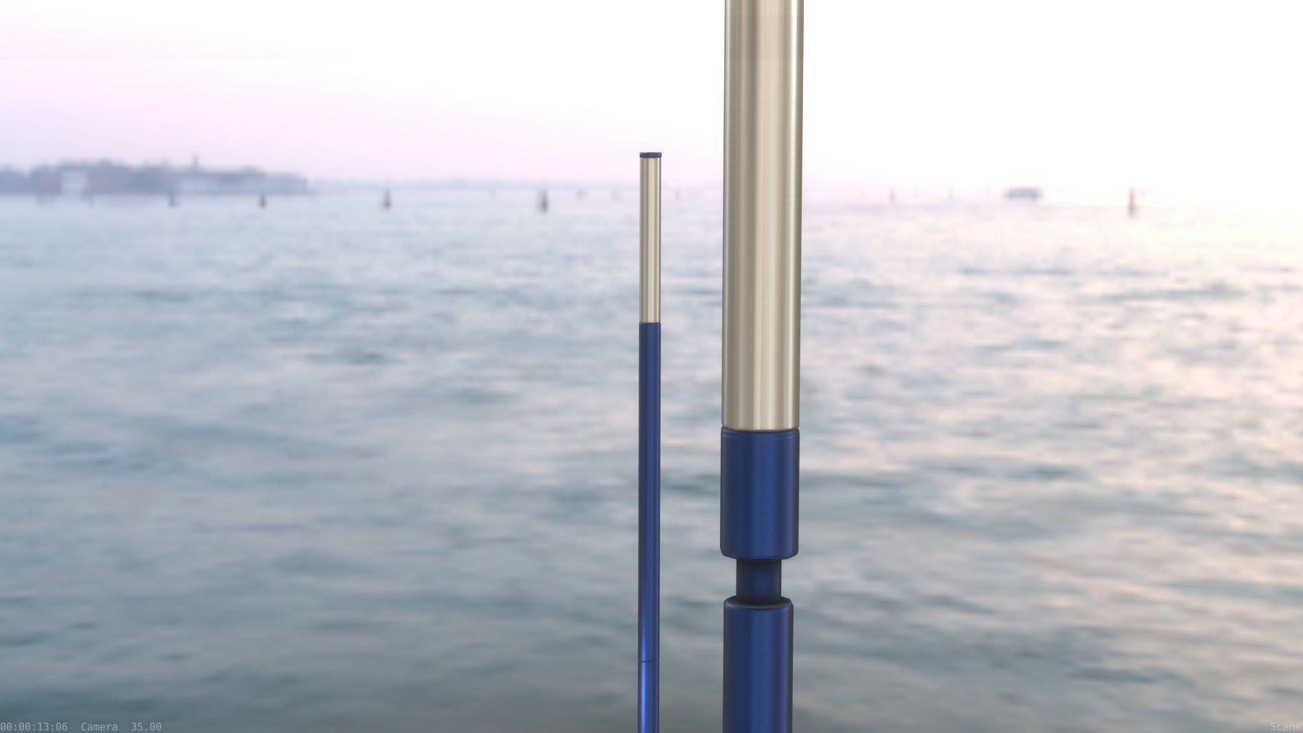 Street Light 10 Blue Low-Poly 535mm Low-poly 3D model_19