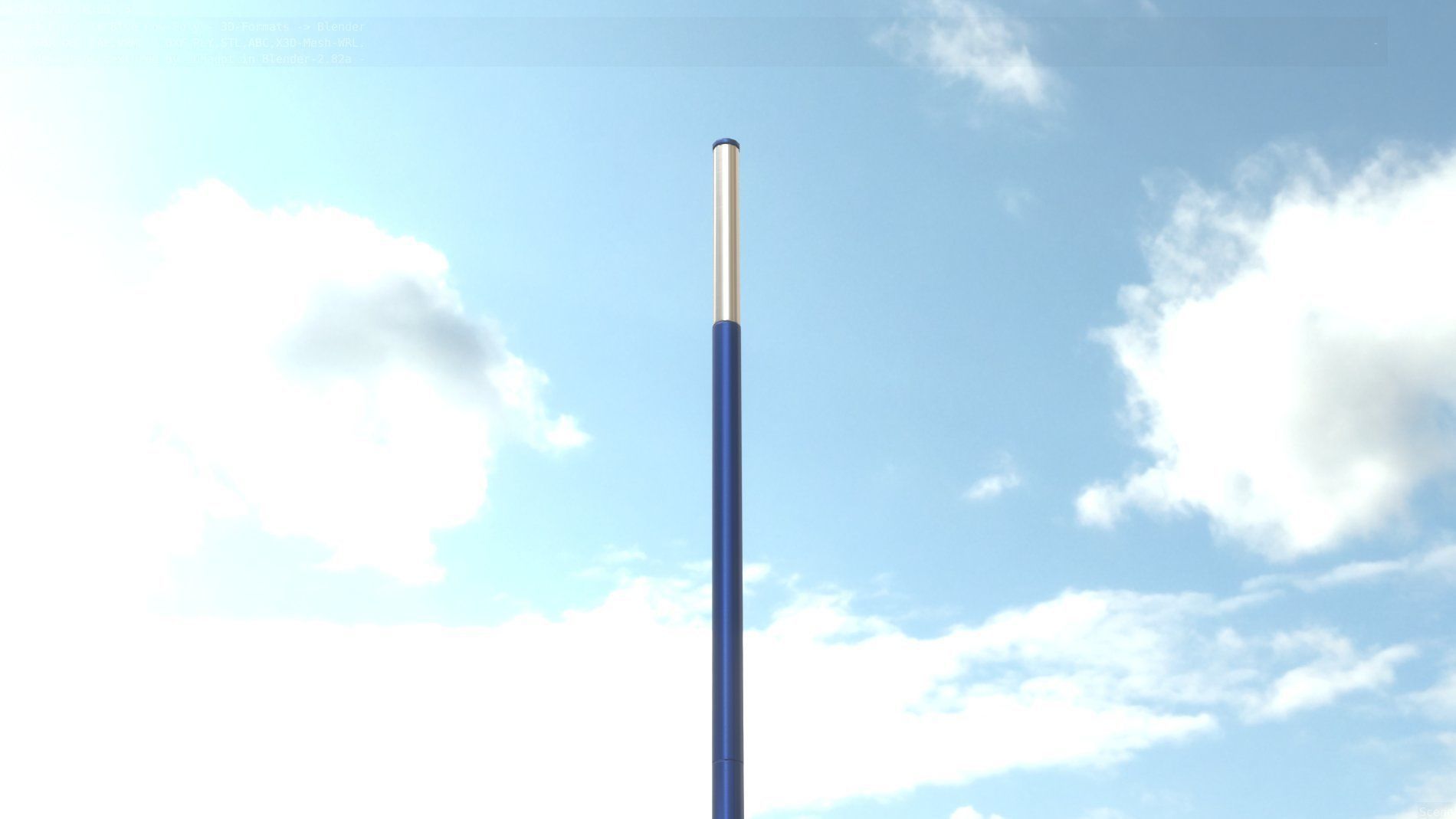 Street Light 10 Blue Low-Poly 535mm Low-poly 3D model_14