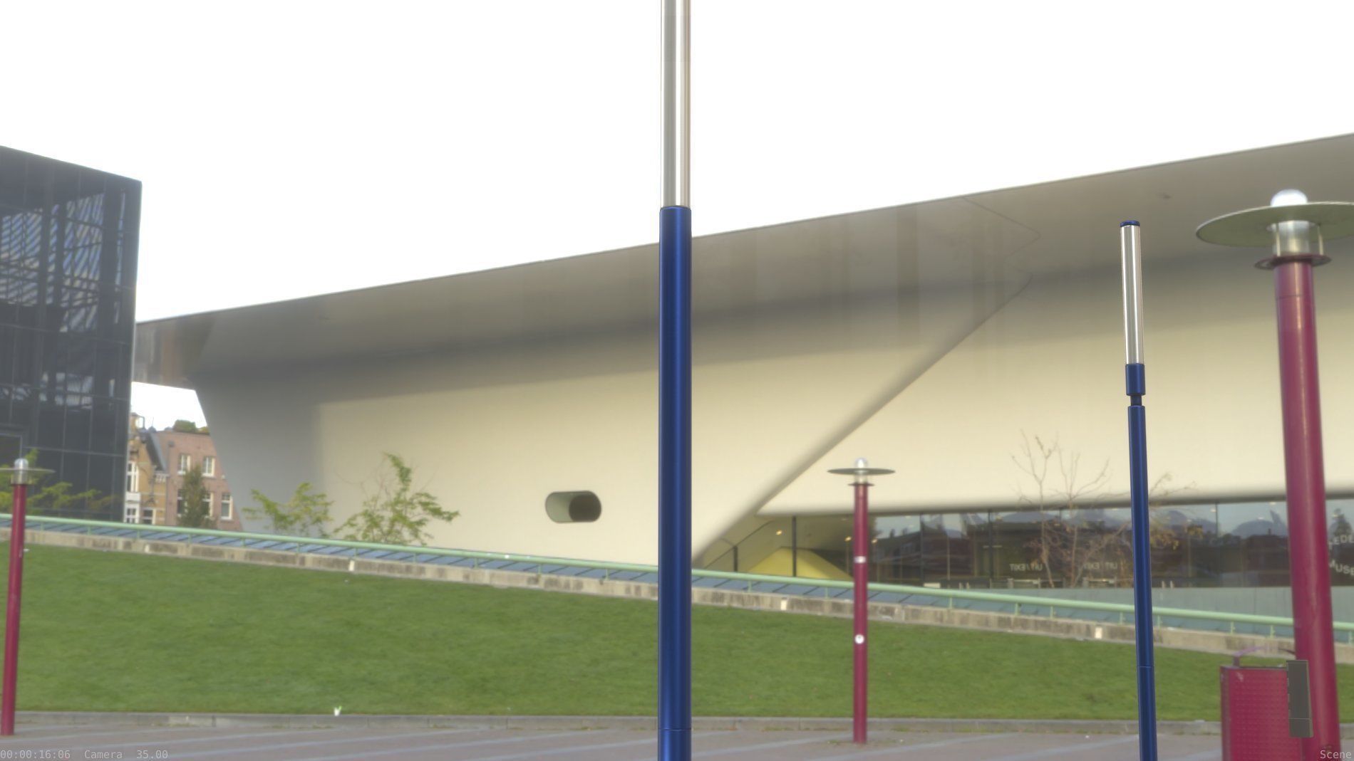 Street Light 10 Blue Low-Poly 535mm Low-poly 3D model_90