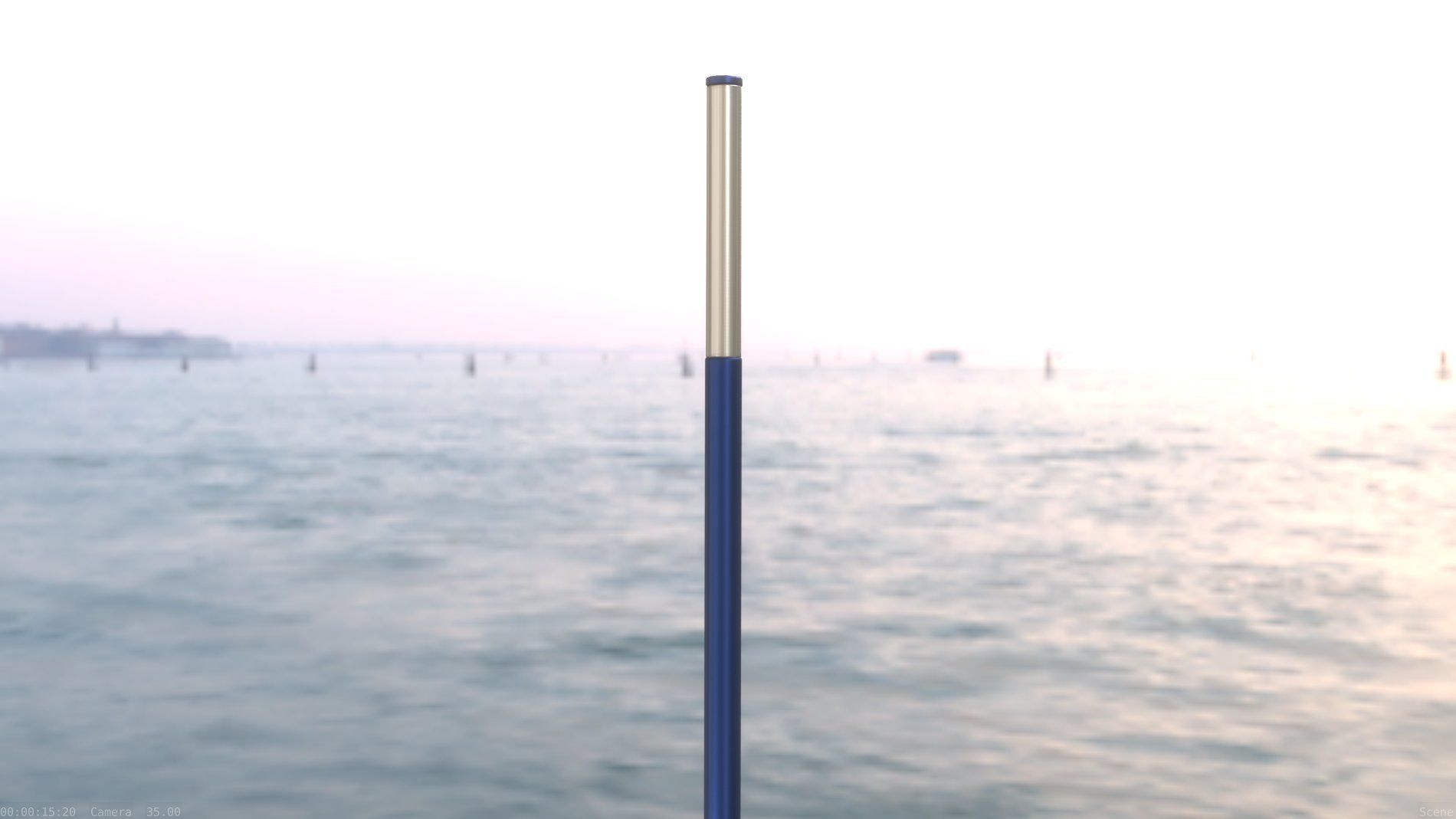 Street Light 10 Blue Low-Poly 535mm Low-poly 3D model_80