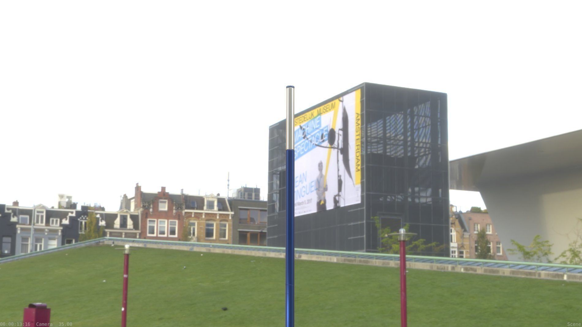 Street Light 10 Blue Low-Poly 535mm Low-poly 3D model_30