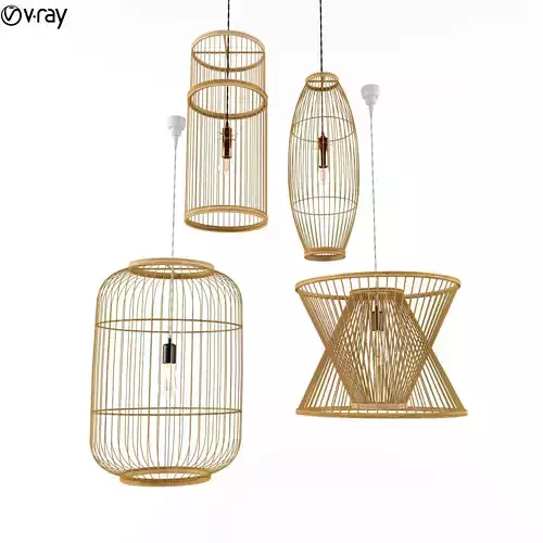 Lamp rattan bamboo outdoor 3