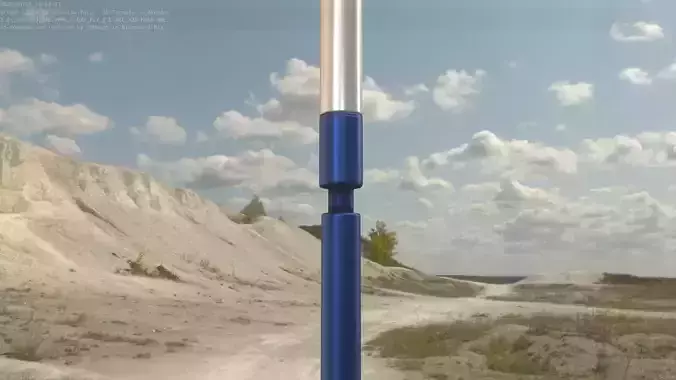 Street Light 10 Blue Low-Poly 600mm Low-poly 3D model