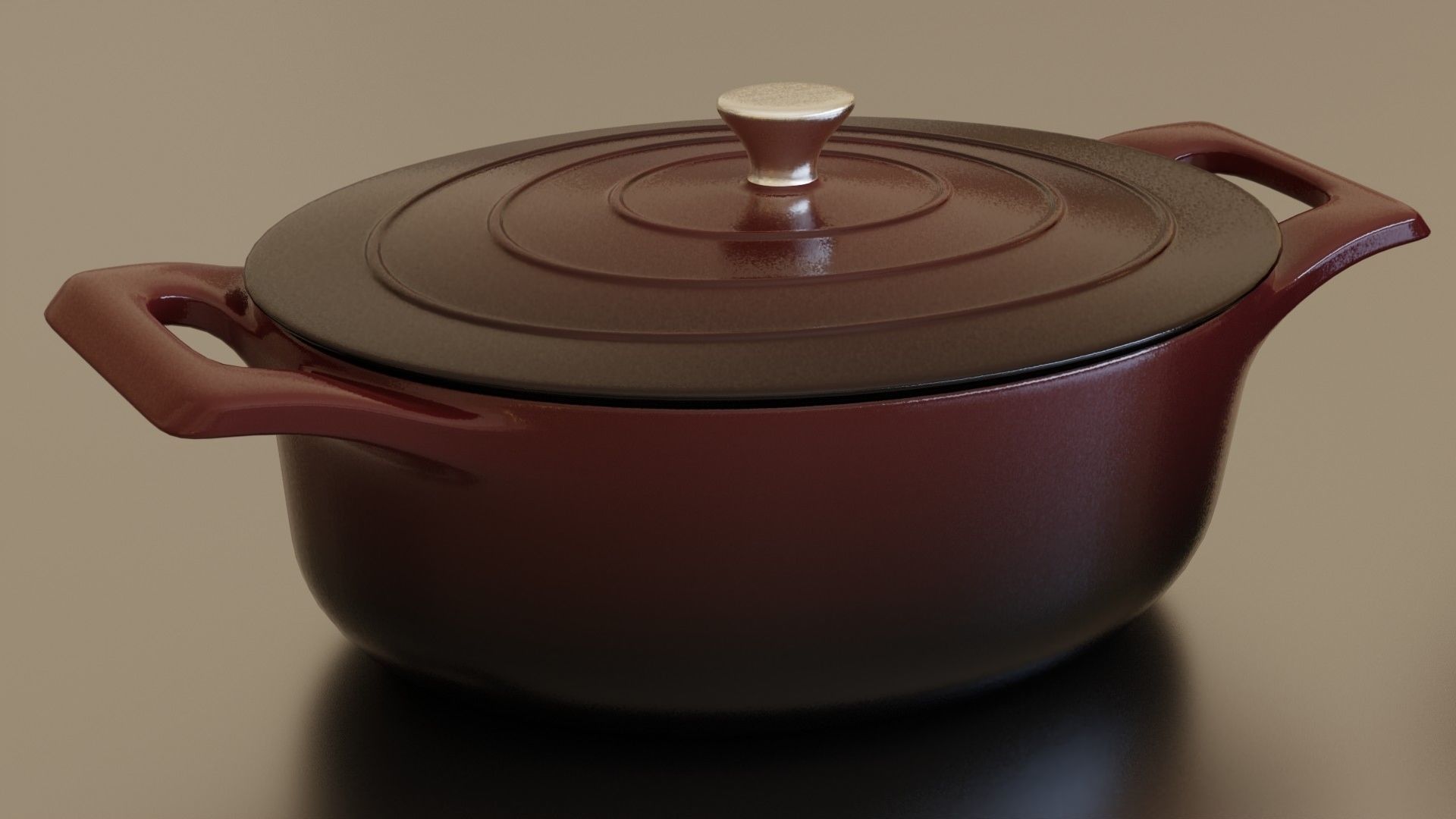 Ruby cast iron pan set Low-poly 3D model_6