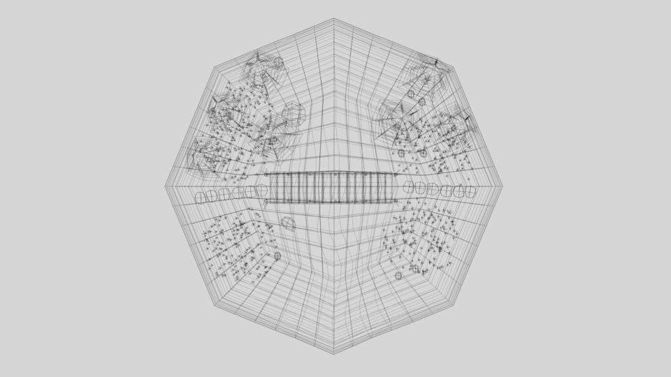 Low Poly Cartoon Forest Bridge Scene Low-poly 3D model_16