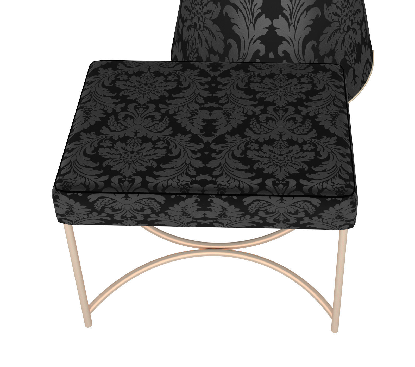 Elegant makeup mirror and set 3D model_7