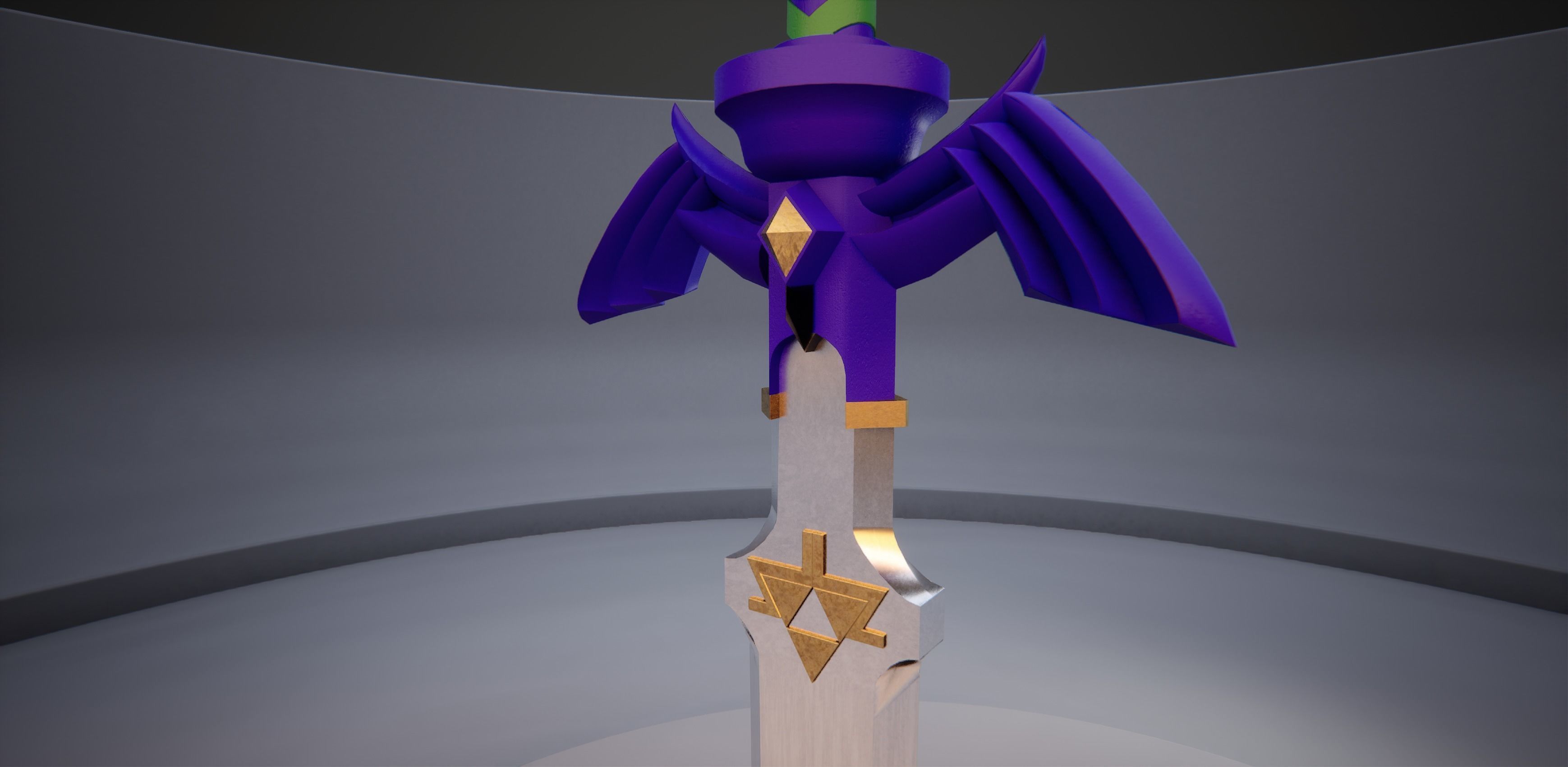 Master Sword with pedestal 3D model_1