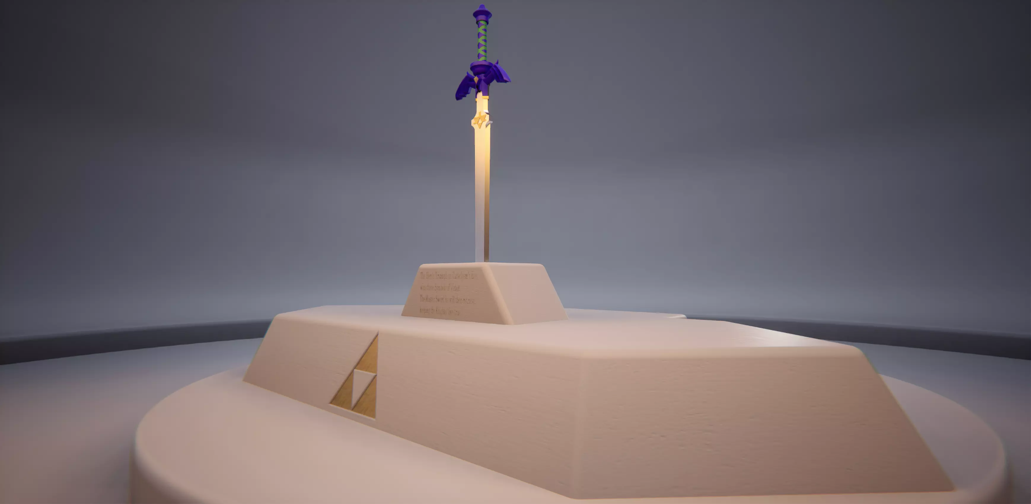 Master Sword with pedestal 3D model_0