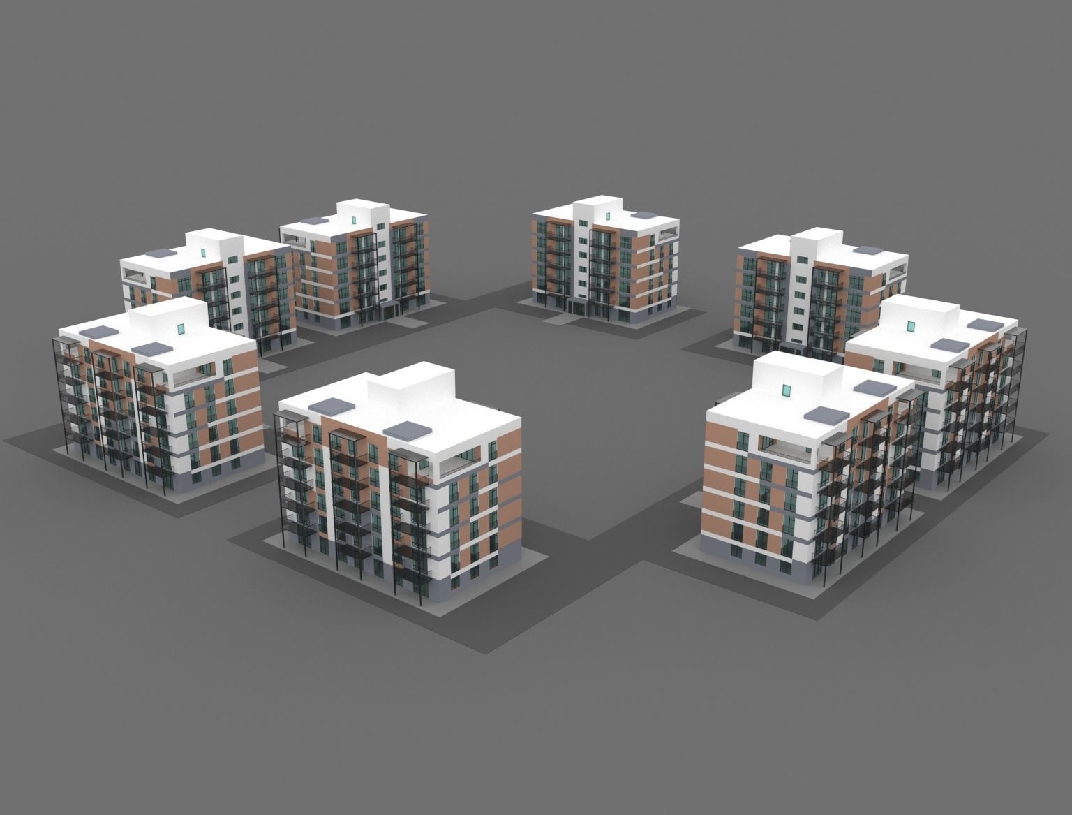 Residential Complex 3D model_1