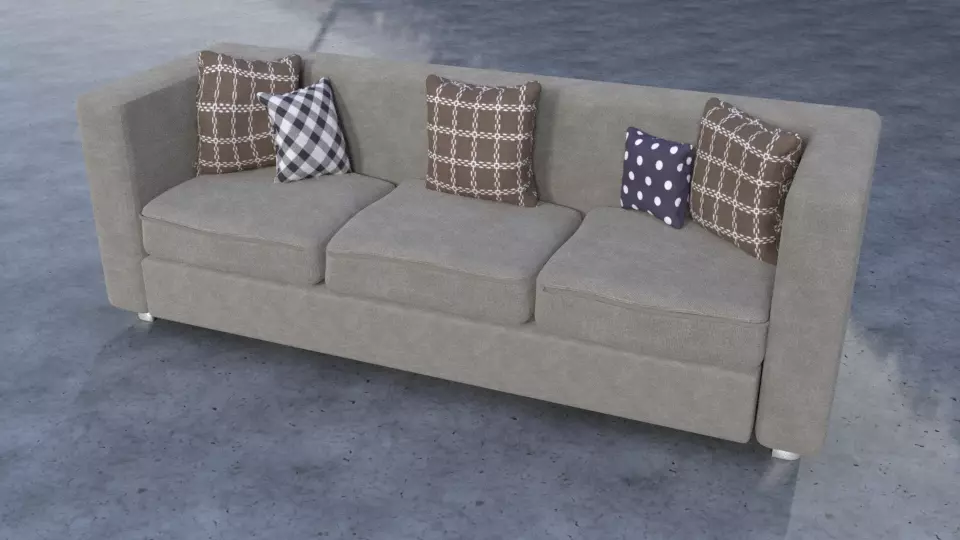 modern free Sofa-couch for blender 3D model_0