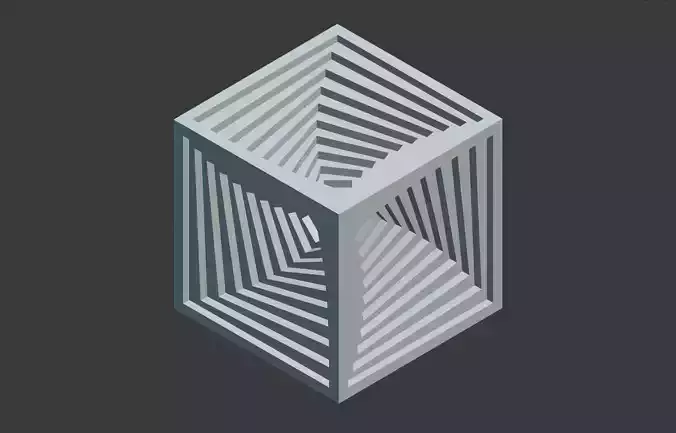 Inner spiral vortex cube 3D print model